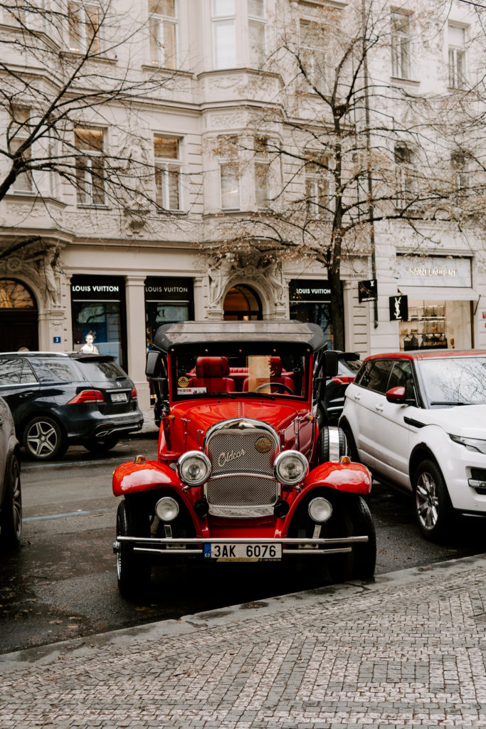 Old school car in Prague